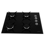 Cooktop A Gás Britânia 4 Queimadores Vidro 8mm Bct4p Bivolt