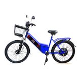 Bicicleta Eletrica Aro 24 New Street 800w Azul Plug And Move