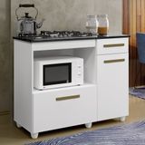 Balcão de Cozinha para Cooktop 2 Portas Violeta Yescasa Branco