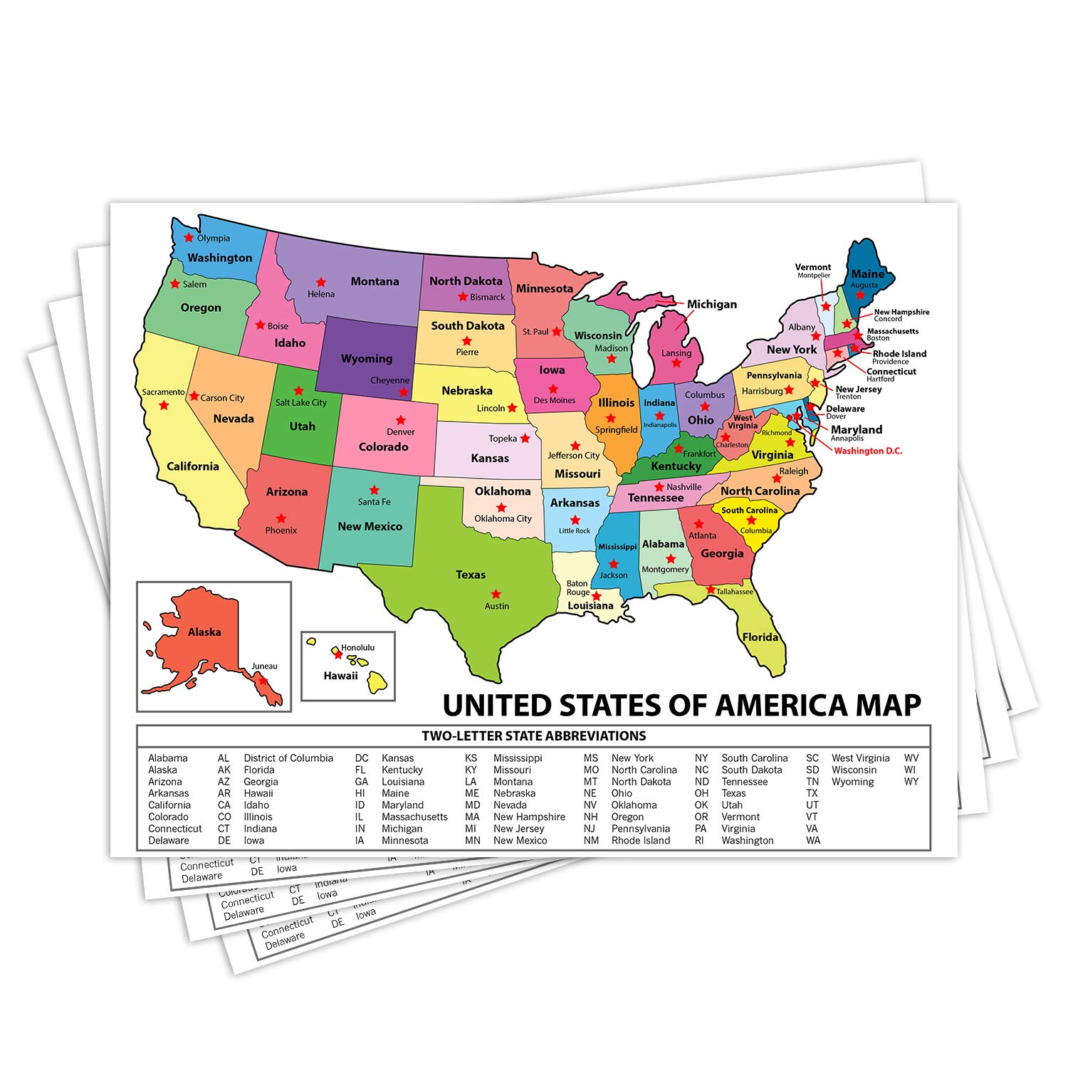 Map Poster S Superfine Printing Dos Estados Unidos Com Capital