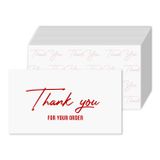 Pacote De 100 Cartões Thank You Business Note | Cartolina De 350 G/m² De Espessura