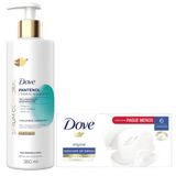 Kit Dove Sérum Corporal Pantenol 380ml + Sabonete Barra Original 90g - 6 Unidades