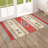 1 Tapete Capacho Kilim India 100% Algodão 50x70 M07
