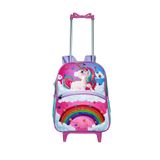 Mochila Unicórnio Rodinhas Meninas Escolar Grande Dl1328