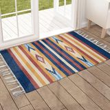 1 Tapete Capacho Kilim India 100% Algodão 60x90 M01