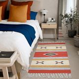 2 Tapete Quarto Kilim Algodão Beira Cama 60x90 M07