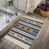 1 Tapete Banheiro Kilim Absorvente 100% Algodão 60 X 90 M08