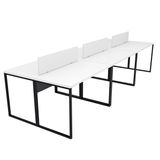 Escrivaninha Para Escritório 6 Lugares Industrial Branco