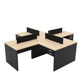 Escrivaninha Para Escritório Em L 4 Unidades Office Carvalho / Preto
