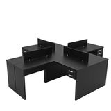 Escrivaninha Para Escritório Em L 4 Unidades Office Preto