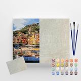 Kit Tela Numerada Pintura Sinoart 40x50cm Barco Na Italia
