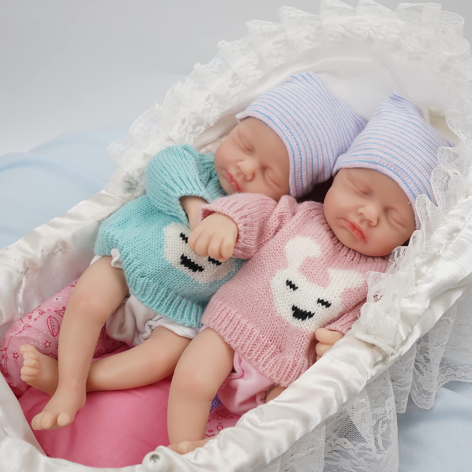 Boneca Reborn Miaio 12 Twins Micro Preemie Full Silicone