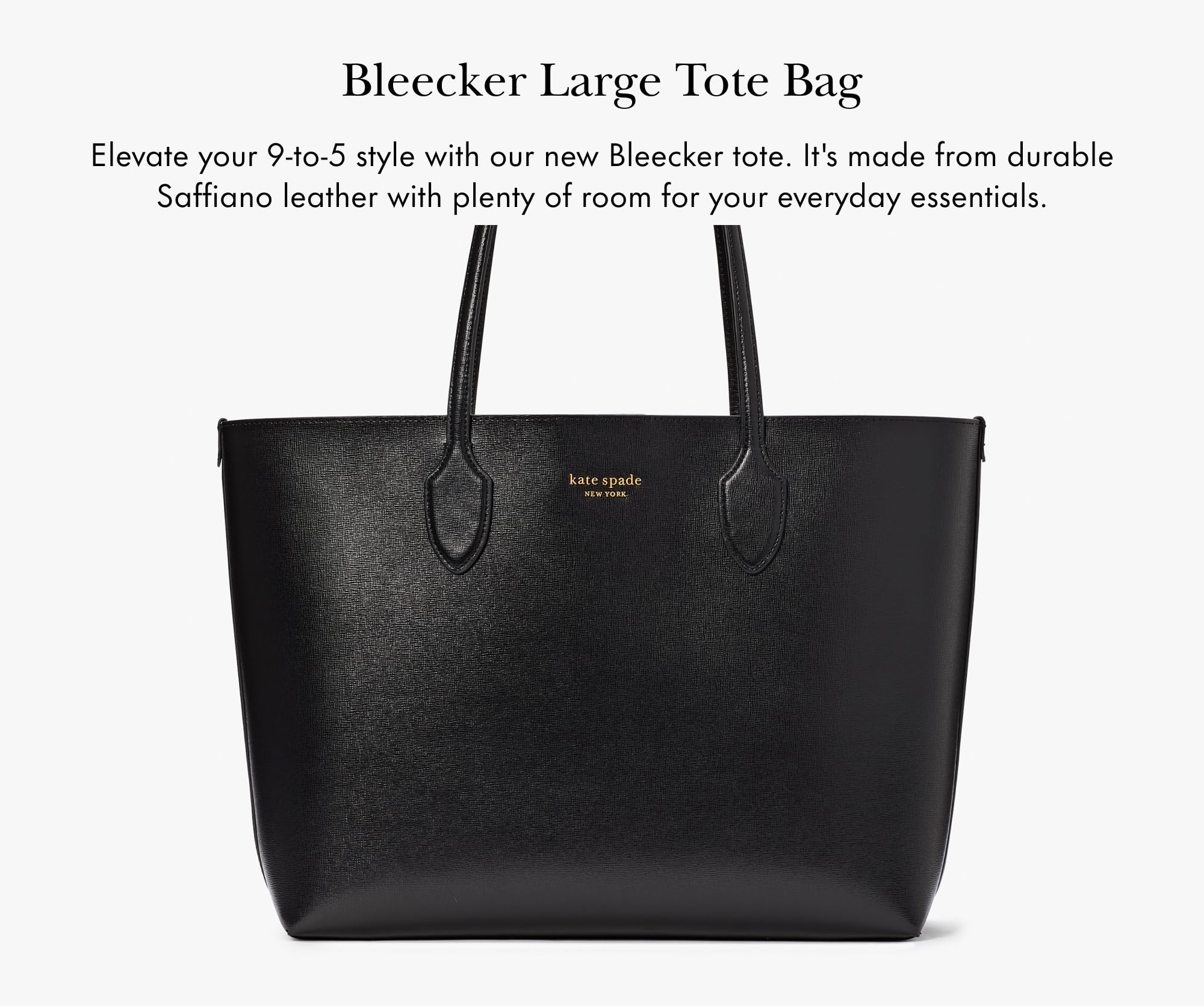 Sacola Kate Spade New York Bleecker Saffiano Leather Black - Carrefour