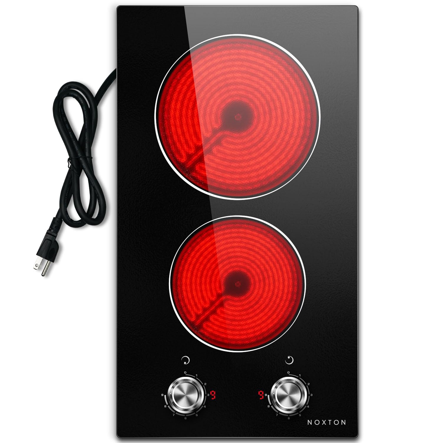 Fogão Elétrico Noxton 2 Queimadores 110v Fogão De Cerâmica De 12 Polegadas