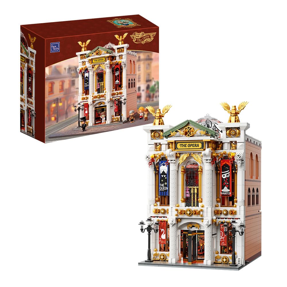 Conjunto De Construção Pantasy Vintage European Grand Theatre Com Candelabro