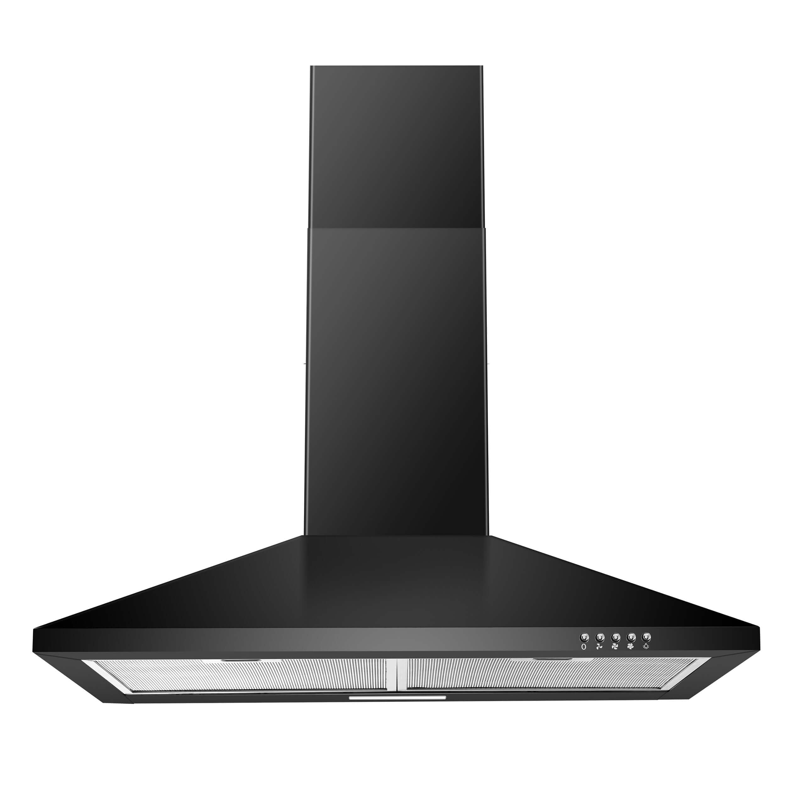 Suporte De Parede Preto Range Hood Sndoas Em Aço Inoxidável De 30 Polegadas
