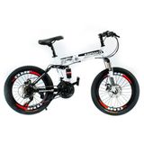 Bicicleta Aro 20 Bike 21 Vel Marchas Cityfold Freio A Disco Quadro Aço Carbono Cor Branco Preto - Wct Fitness