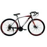 Bicicleta Speed Sprint Aro 700 Bike 21 Vel Marchas Freio A Disco Quadro Aço Carbono Leve Resistente Cor Preto/vermelho - Wct Fitness