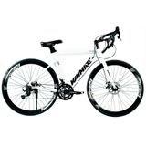 Bicicleta Speed Aro 700 Bike 16 Vel Marchas Aeroedge Freio A Disco Quadro Alumínio Resistente Leve Cor Branco - Wct Fitness