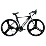 Bicicleta Speed Aro 700 Bike 16v Aeroedge Roda Liga De Alumínio Magnésio Freio A Disco Quadro Alumínio Resistente Leve Cor Preto - Wct Fitness