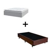 Cama Box Solteiro 88 Sintetico Marrom Com Colchão Nazar Viscoeslástico D33 Cinza
