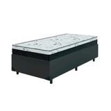 Cama Box Solteiro 88 Tecido Sintético Preto Com Colchão Espuma D33 One Face - Bello Box - 58x88x188