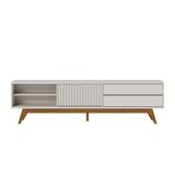 Rack Para Tv Até 75 Polegadas 1 Porta 2 Gavetas Veneza Off White 200cm