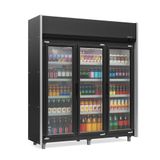 Refrigerador Expositor Vertical 1200 Litros Preto 220v Gelopar Geas-3p