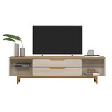 Rack Para Tv Até 75 Polegadas 2 Gavetas Los Angeles Tauari E Off White 218cm