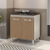 Balcão Para Cooktop 4 E 5 Bocas 2 Portas Montana Elmo/marrom Hr Móveis