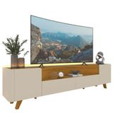 Rack Para Tv Até 75 Polegadas 2 Portas 2 Gavetas Infinity Off White 230cm