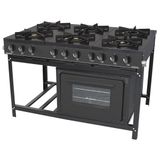 Fogão Profissional Venâncio 6 Bocas Linha Bravo Com Forno Preto Br6bfpr