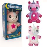 Urso De Pelucia Unicornio Com Projetor De Estrelas Noite Iluminada Ursinho Musical Luz Noturna Criança Meninas