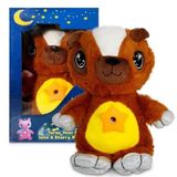 Urso Luminaria De Pelucia Musical Projetor Estrelas Ceu Teto Abajur Infantil Bebe Brinquedo Marrom