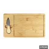 Conjunto Para Queijos E Frios Bambu 2 Pçs Tábua - Tudo Em Caixa