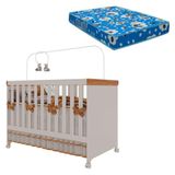 Berço Americano Mini Cama Antonella Off White Caramelo Com Colchão Ortobom Canaã