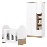 Berço Mini Cama E Guarda Roupa Magia Branco Jequitibá Hp - Henn