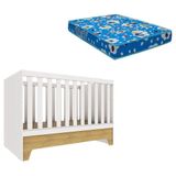 Berço Americano Mini Cama Malu Branco Acetinado Bétula Com Colchão Ortobom Carolina