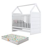 Berço Montessoriano Americano Branco Com Colchão Gazin Henn