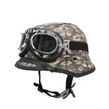 Capacete Bike/scooter Alemão Camuflado Marrom Fume M