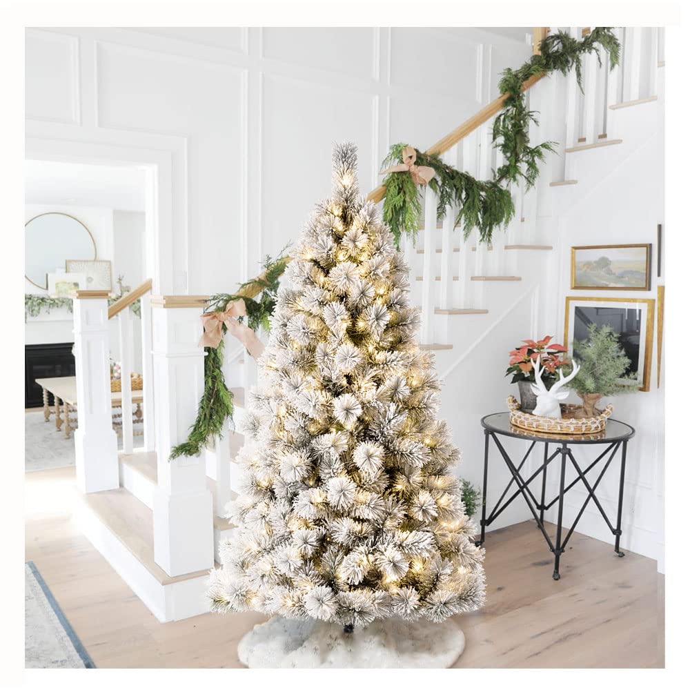 Árvore De Natal Glitzhome Pré-iluminada Artificial De 1,8 M Com 300 Luzes