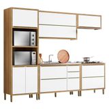 Cozinha Modulada Paola Composição 6 Carvalho Dakar Branco Brilho - Aramóveis