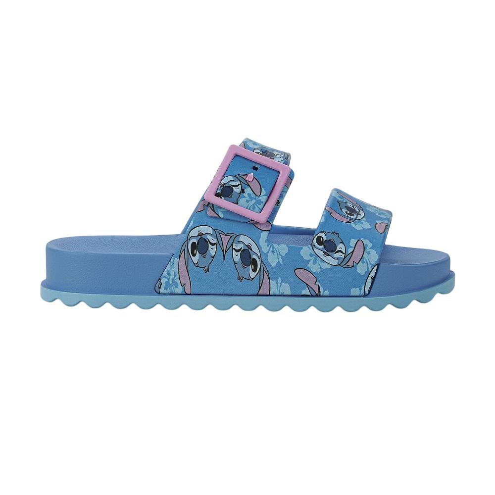 Chinelo Grendene Kids Stitch Summer Slide Azul/azul/rosa 030