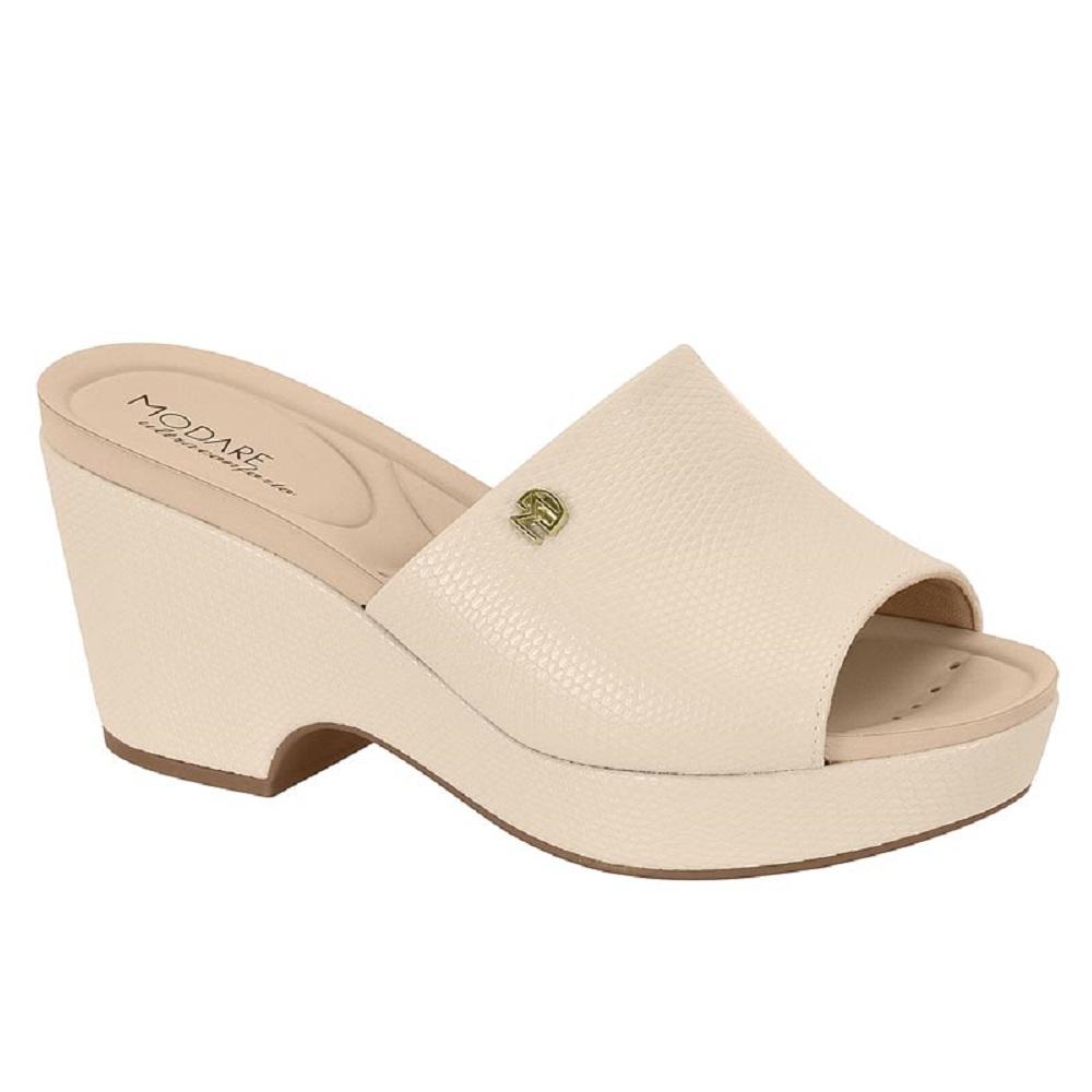 Tamanco Modare Salto Grosso Ref 7137.123.28284 Creme 034