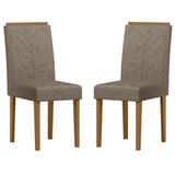 Cadeira Para Mesa De Jantar Amanda Kit 2 Peças Ype Camurça Marrom New Ceval