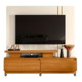 Estante Home Theater New Apolo Com Rodízios Cinamomo Off White Madetec