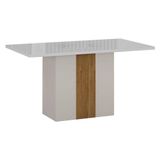 Mesa De Jantar Doha 120x80 Reto Off White Freijó Decor Off Leifer Móveis