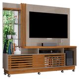 Estante Home Theater Frizz Plus Com Rodízios Fendi Naturale - Madetec