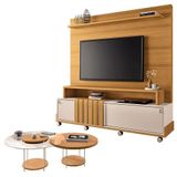 Estante Home Theater Bold Off White Cinamomo E Kit Mesa De Centro Sky Cinamomo Hb Móveis