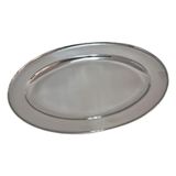 Bandeja De Aço Inox Oval 40cm Para Servir Assados